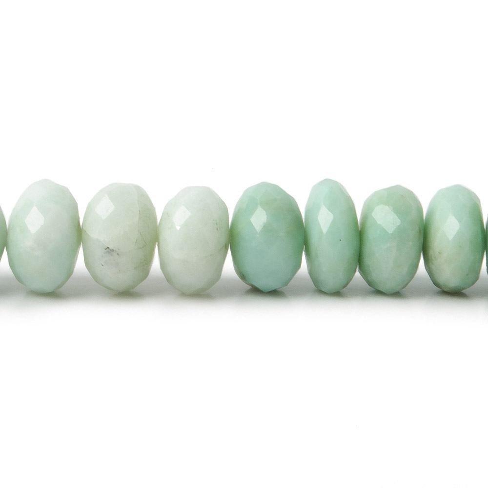 7mm Amazonite Faceted Rondelles 15 inch 85 Beads - The Bead Traders