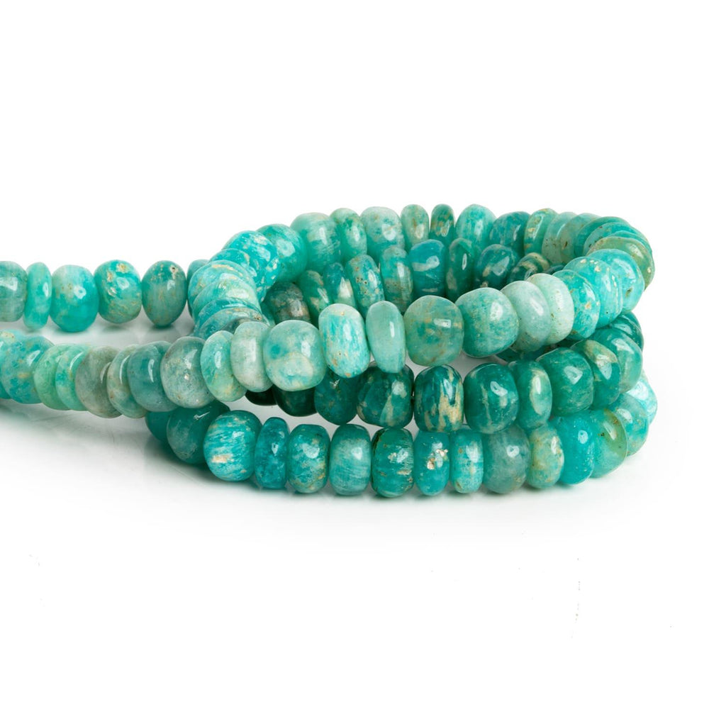 7mm Amazonite Plain Rondelles 16 inch 85 beads - The Bead Traders