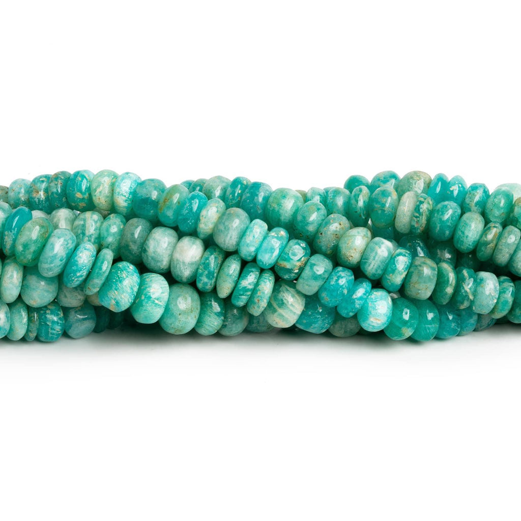 7mm Amazonite Plain Rondelles 16 inch 85 beads - The Bead Traders