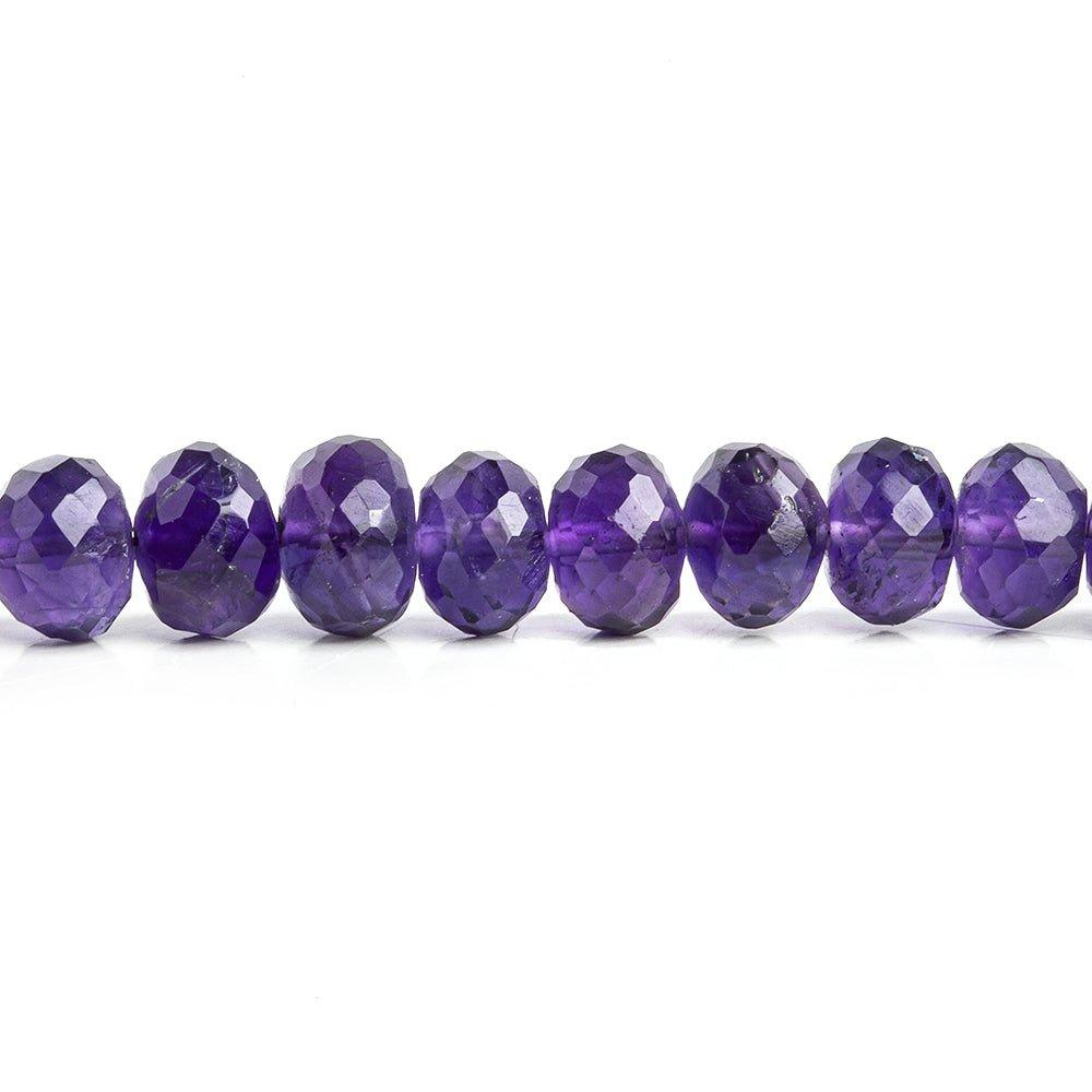 7mm Amethyst Faceted Rondelle Beads 16 inch 93 pieces - The Bead Traders
