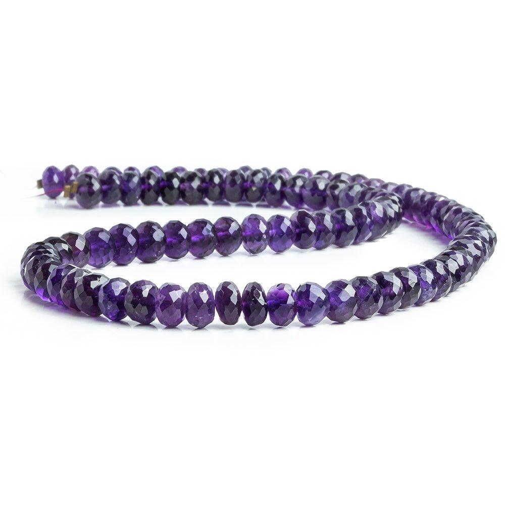 7mm Amethyst Faceted Rondelle Beads 16 inch 93 pieces - The Bead Traders