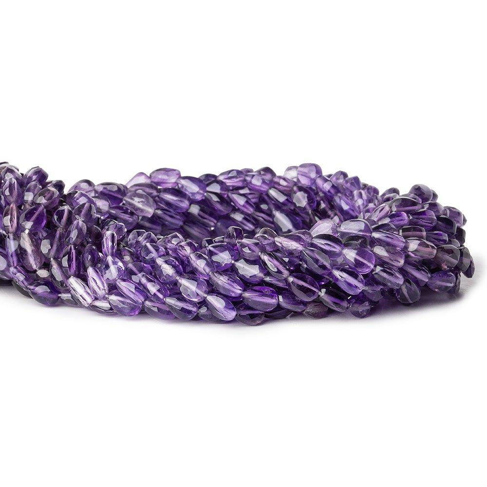 7mm Amethyst Straight Drill Plain Pear Beads, 14 inch - The Bead Traders