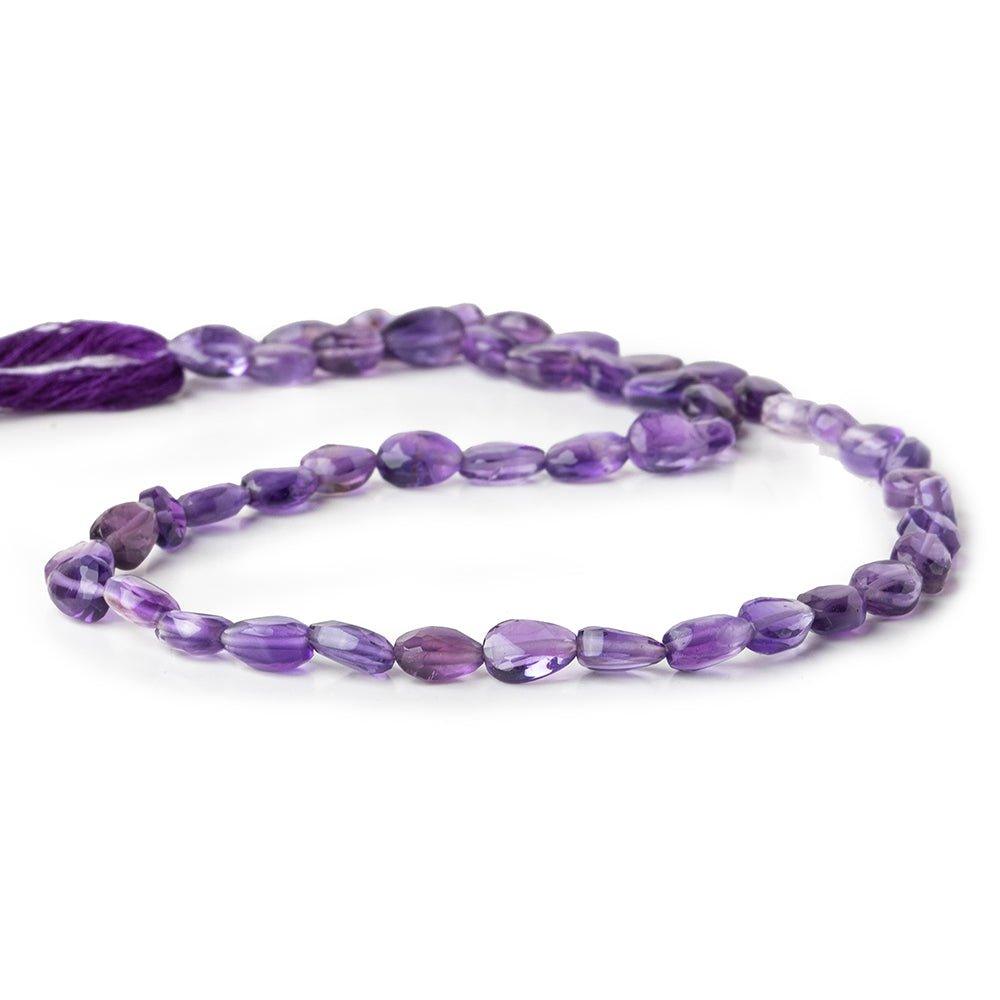7mm Amethyst Straight Drill Plain Pear Beads, 14 inch - The Bead Traders