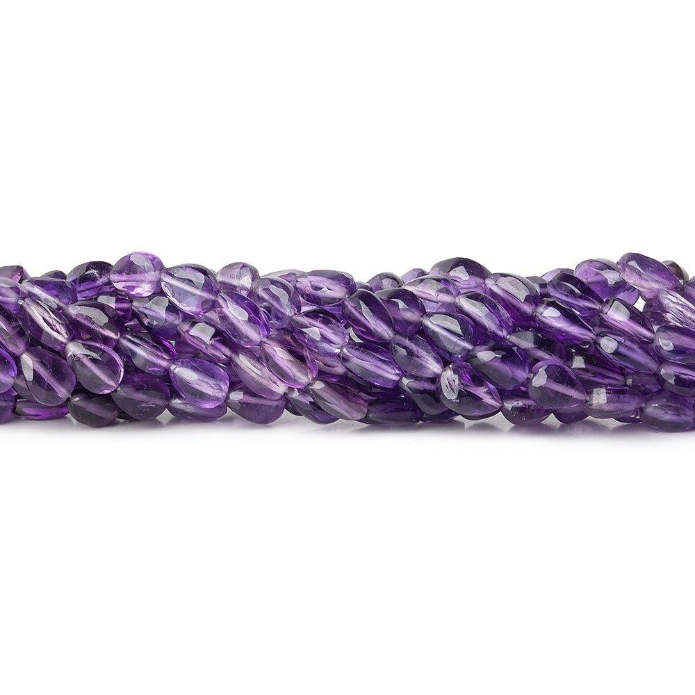 7mm Amethyst Straight Drill Plain Pear Beads, 14 inch - The Bead Traders