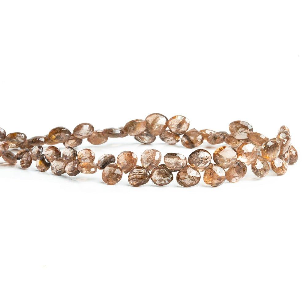 7mm Andalusite Faceted Heart Beads 9 inch 67 pieces - The Bead Traders