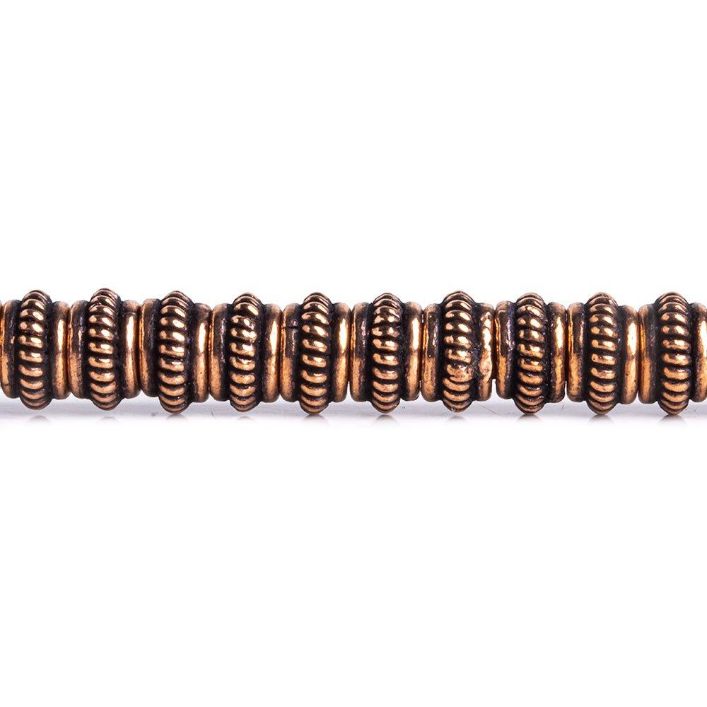 7mm Antiqued Copper Spacer Beads 8 inch 50 pieces - The Bead Traders