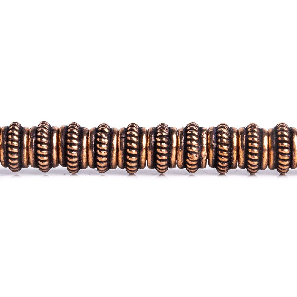 7mm Antiqued Copper Spacer Beads 8 inch 50 pieces - The Bead Traders