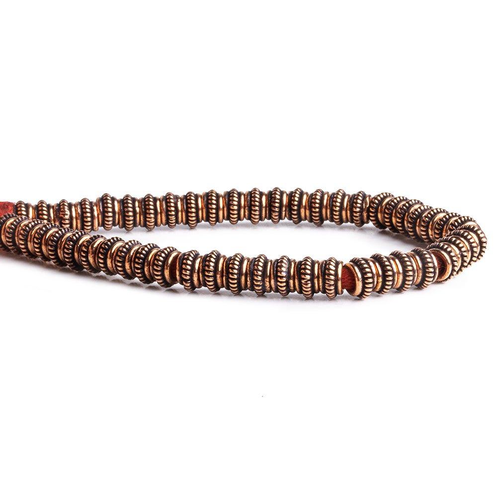 7mm Antiqued Copper Spacer Beads 8 inch 50 pieces - The Bead Traders