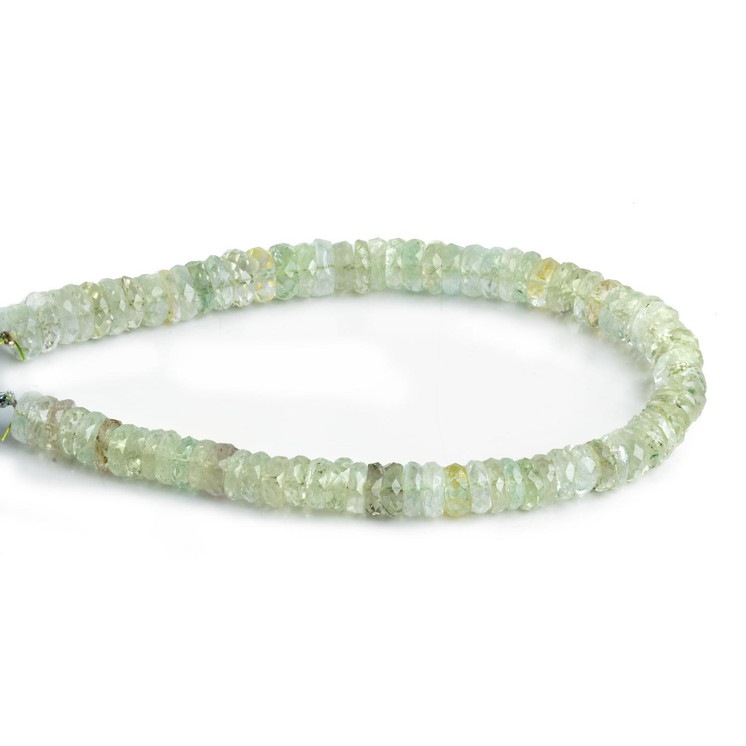 7mm Aquamarine Faceted Heishis 8 inch 80 beads - The Bead Traders