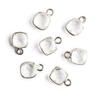 7mm Black Gold Bezel .925 Crystal Hydro Quartz Square Pendant Set of 4 pieces - The Bead Traders