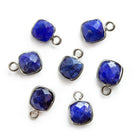 7mm Black Gold Bezeled Dark Blue Quartz Square Pendants Set of 4 pieces - The Bead Traders