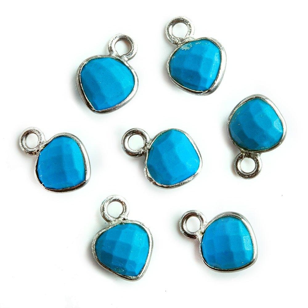 7mm Black Gold Bezeled Turquoise Howlite Heart Pendants Set of 4pcs - The Bead Traders