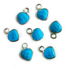 7mm Black Gold Bezeled Turquoise Howlite Heart Pendants Set of 4pcs - The Bead Traders