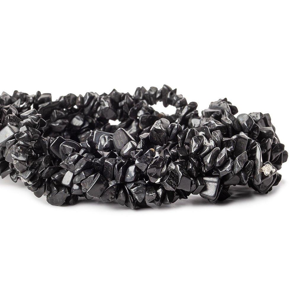 7mm Black Quartz Chip Beads, 34 inch - The Bead Traders