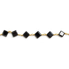 7mm Black Spinel Diamond Gold Chain 23 beads - The Bead Traders