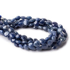 7mm Blue Sapphire faceted coins 8 inch 28 pieces - The Bead Traders