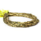 7mm Brass Curved Groove Tube Round Beads, 8 inch - The Bead Traders