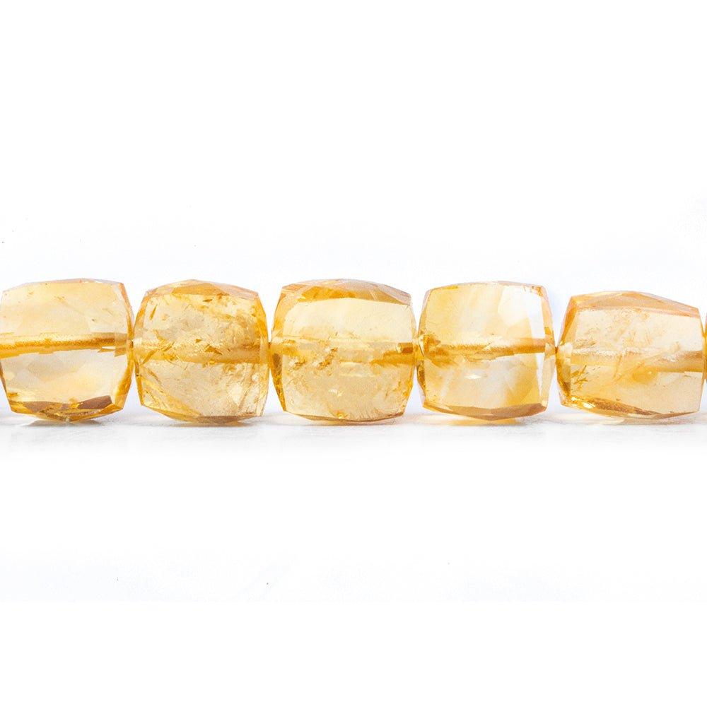 7mm Citrine Faceted Cube Beads 8 inch 29 pieces - The Bead Traders