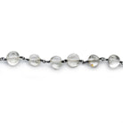 7mm Citrine Plain Coin Black Gold Chain 24 beads - The Bead Traders