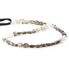 7mm Crystal Quartz and Smoky Quartz Faceted Oval Beads, 14 inch - The Bead Traders