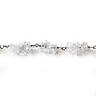 7mm Crystal Quartz chip Black Gold plated Chain by the foot - The Bead Traders