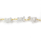 7mm Crystal Quartz chip Gold plated Chain by the foot - The Bead Traders