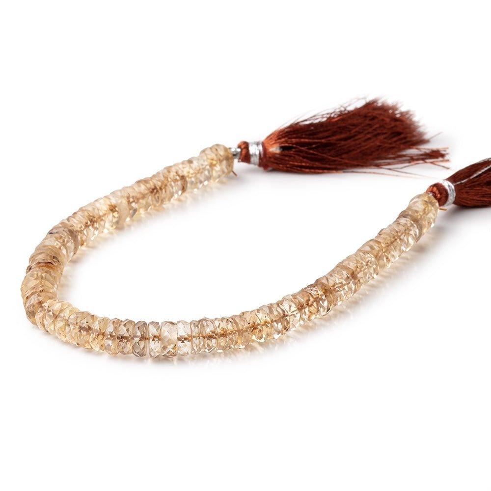 7mm Dark Champagne Quartz Faceted Heishis 8 inch 81 beads - The Bead Traders