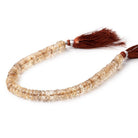7mm Dark Champagne Quartz Faceted Heishis 8 inch 81 beads - The Bead Traders