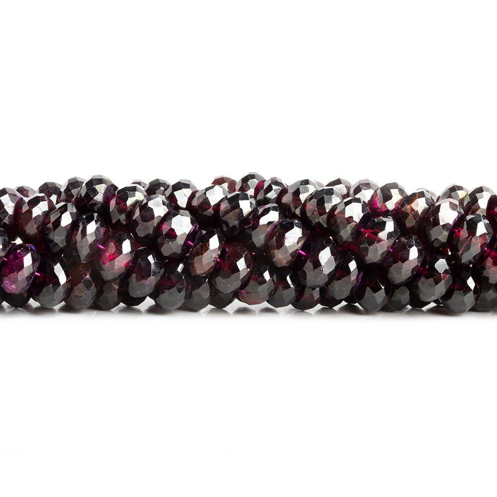7mm Garnet Faceted Rondelle Beads 8 inch 50 pieces - The Bead Traders
