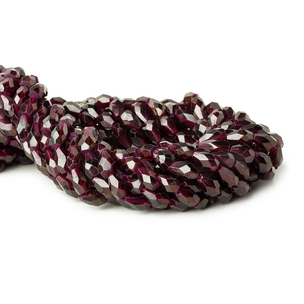 7mm Garnet Faceted Staight Drilled Teardrop Beads, 14 inch - The Bead Traders