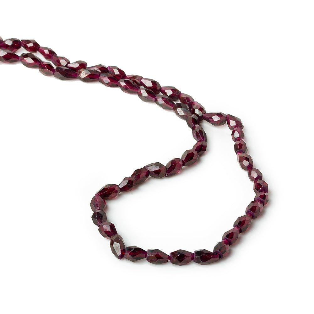 7mm Garnet Faceted Staight Drilled Teardrop Beads, 14 inch - The Bead Traders