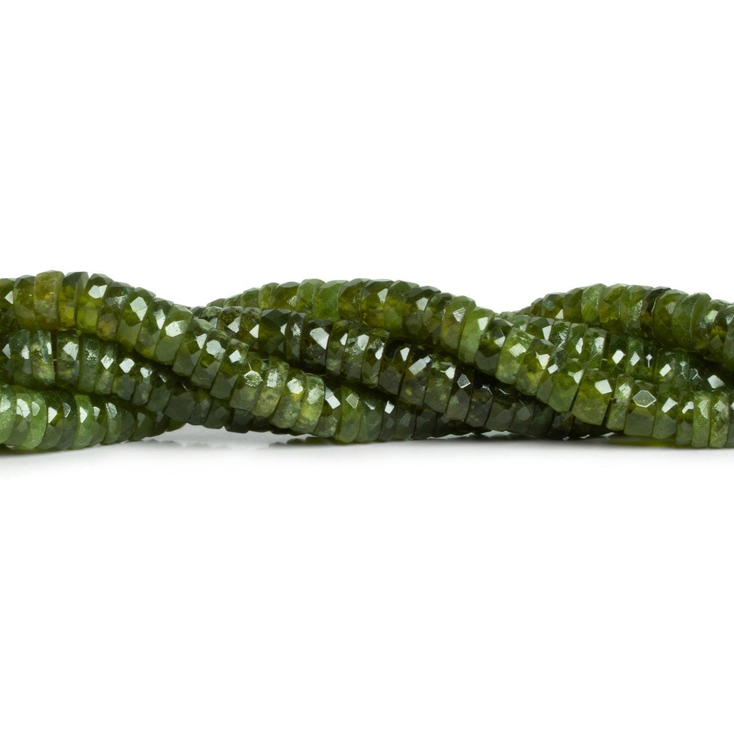 7mm Idocrase Faceted Heishis 8 inch 70 beads - The Bead Traders