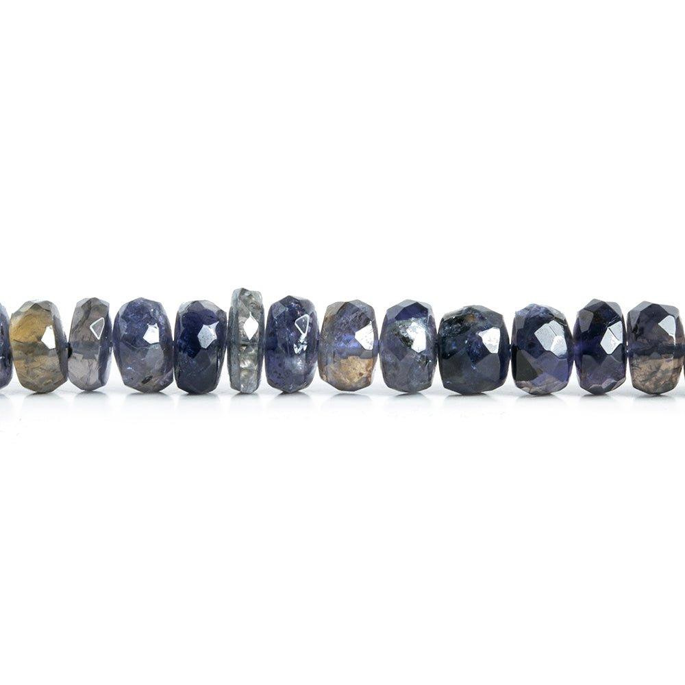 7mm Iolite Faceted Rondelle Beads 9 inch 57 pieces - The Bead Traders