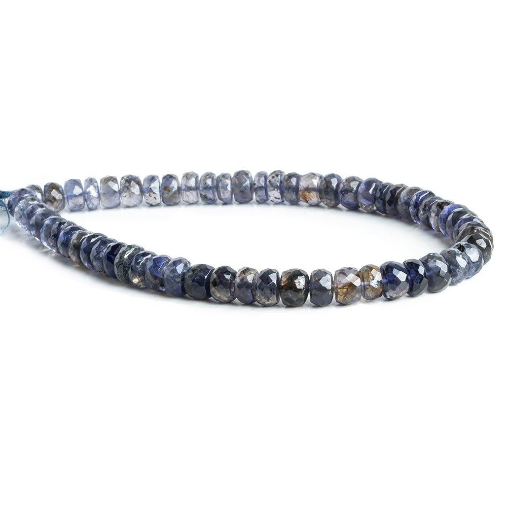 7mm Iolite Faceted Rondelle Beads 9 inch 57 pieces - The Bead Traders