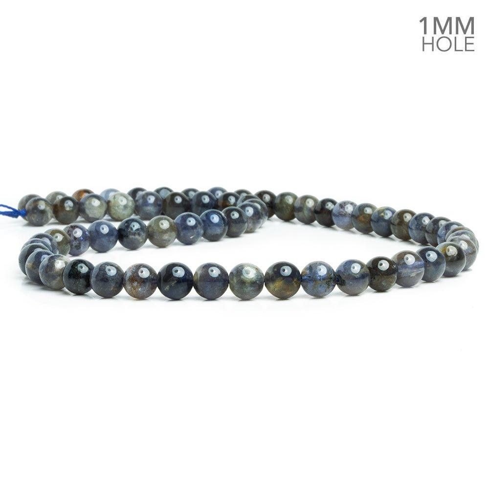7mm Iolite Plain Round Beads 15 inch 60 pieces - The Bead Traders
