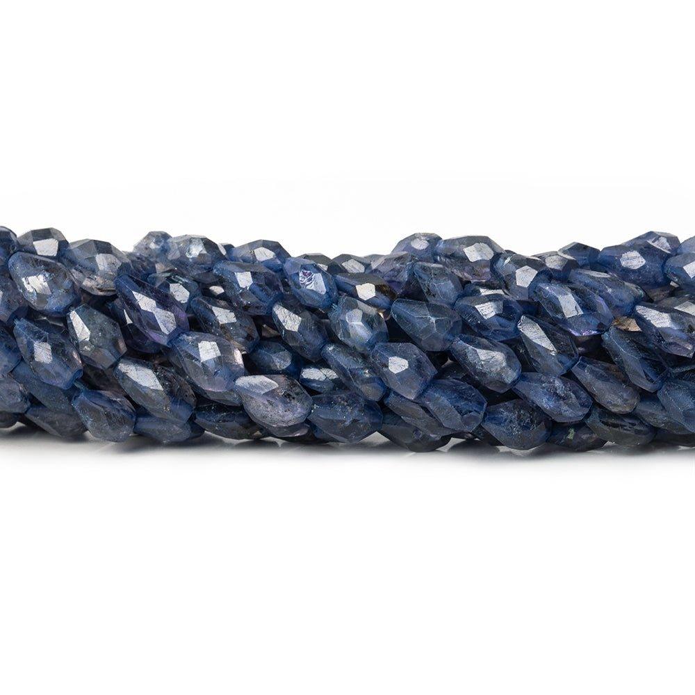 7mm Iolite Straight Drilled Faceted Teardrop Beads, 14 inch - The Bead Traders