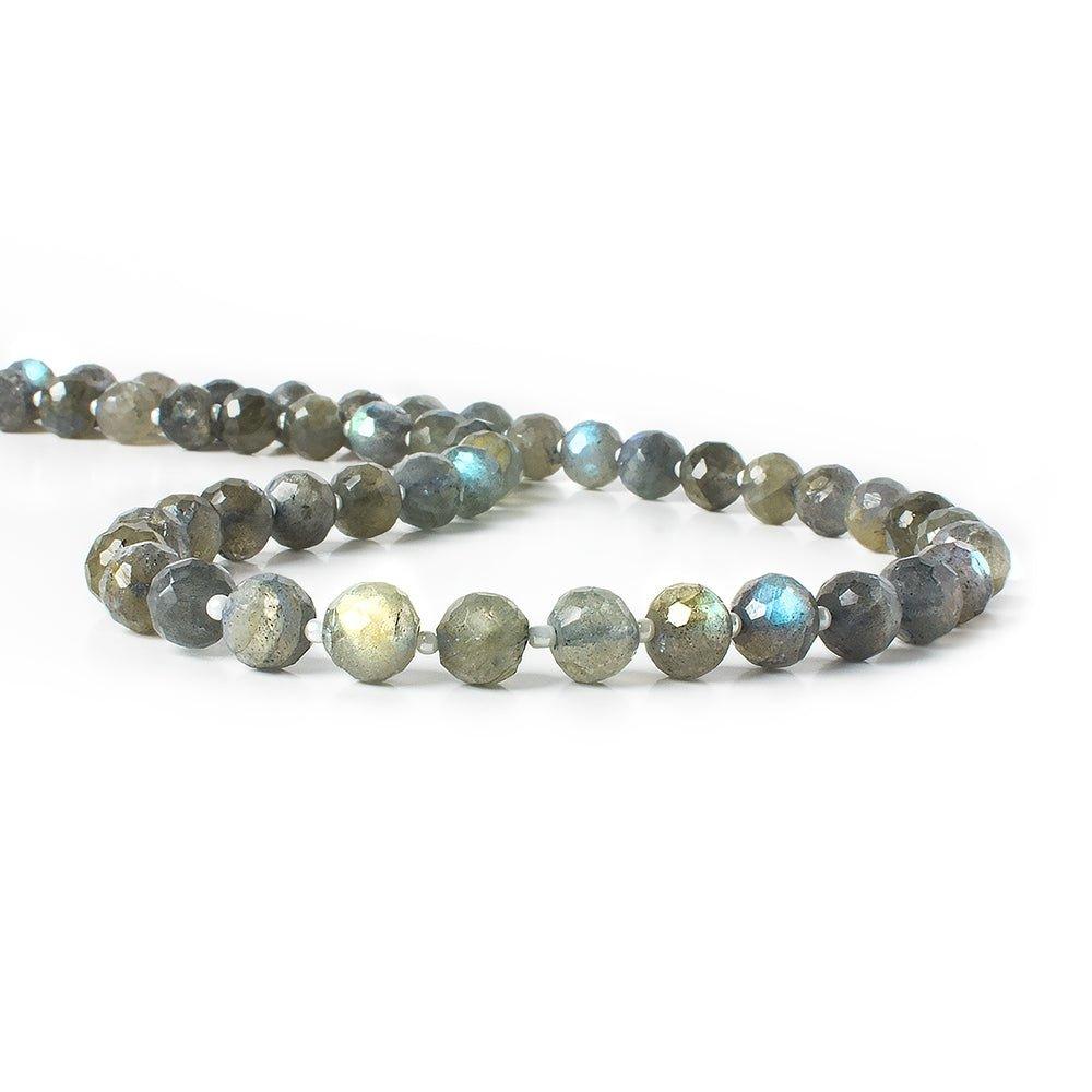 7mm Labradorite faceted round beads 16 inch 50 pieces - The Bead Traders