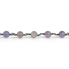 7mm Matte Amethyst Round Black Gold Chain 24 pieces - The Bead Traders