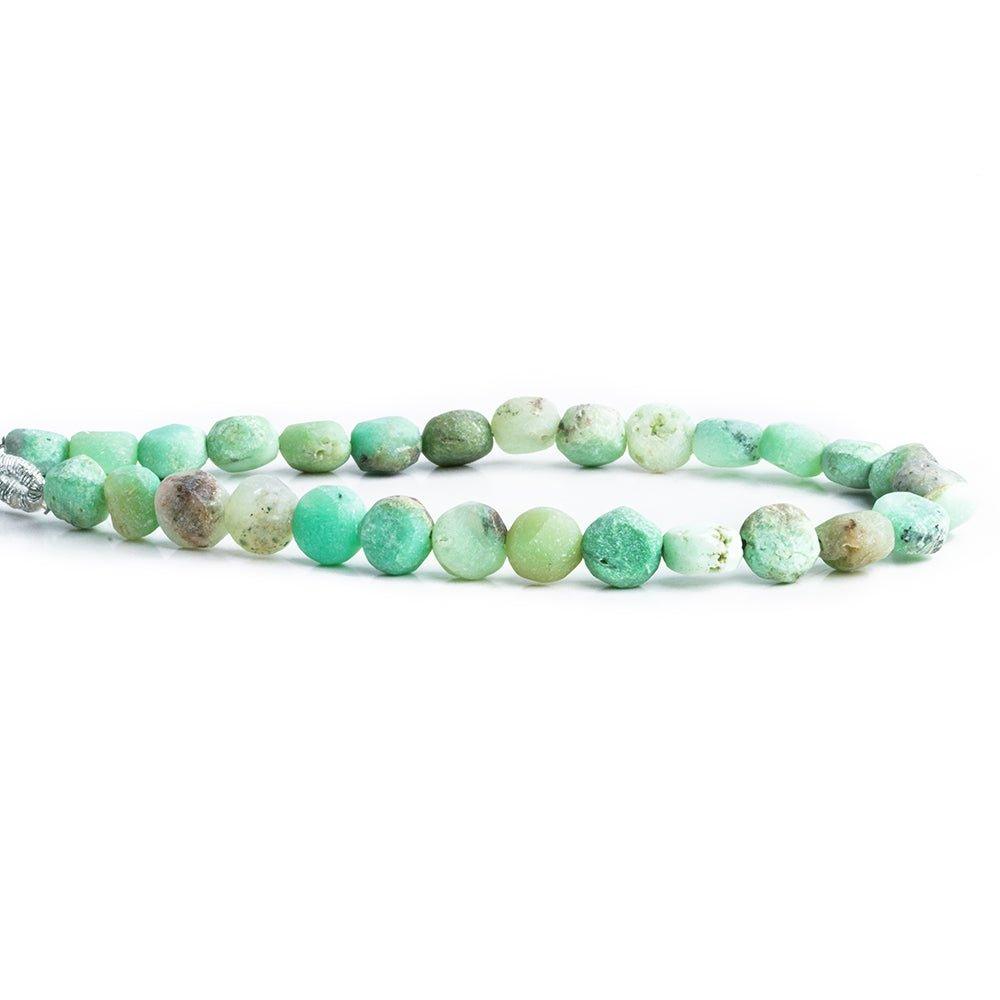 7mm Matte Chrysoprase Plain Coin Beads 8 inch 30 pieces - The Bead Traders