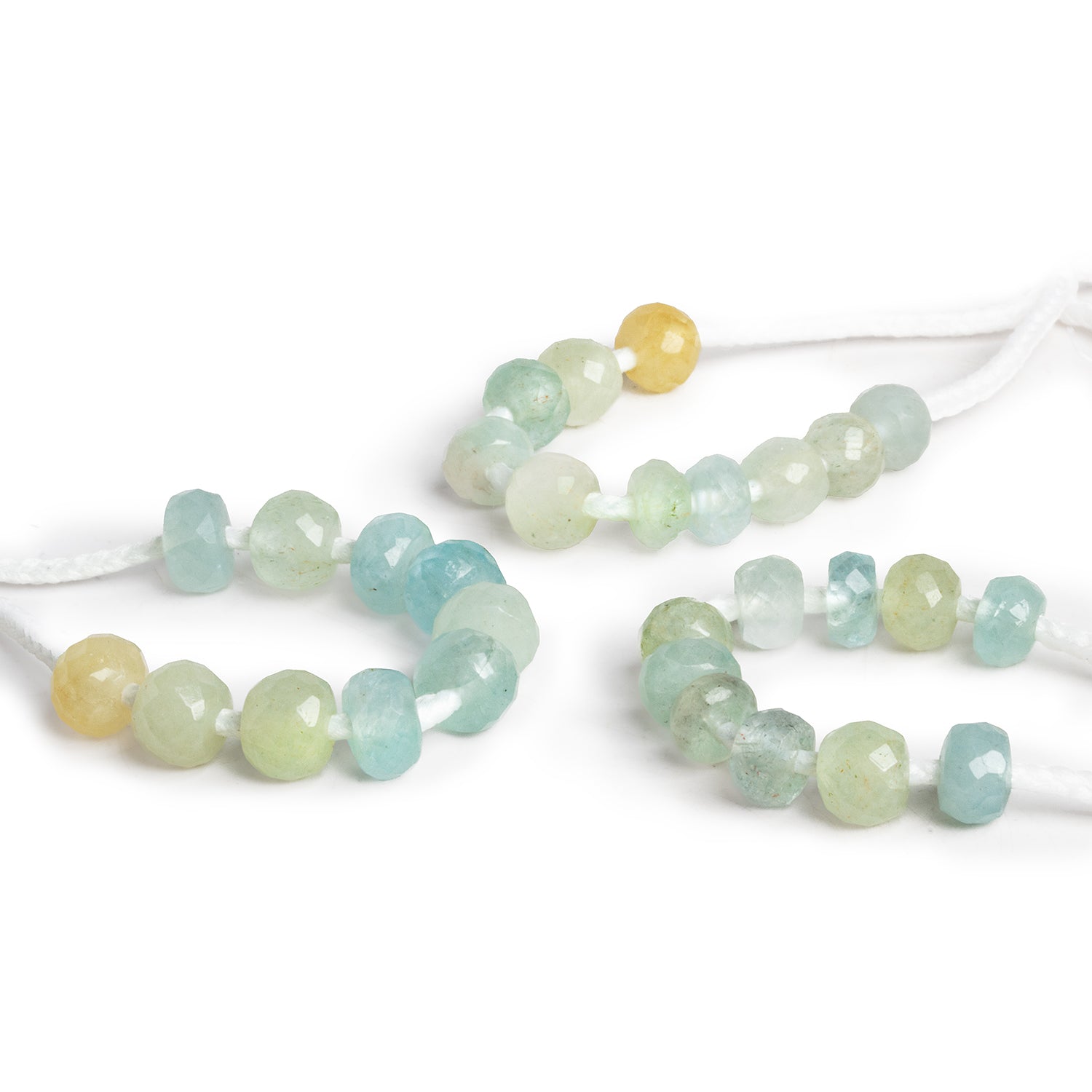 7mm Multi Beryl Large Hole Rondelles 10 beads - The Bead Traders