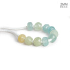7mm Multi Beryl Large Hole Rondelles 10 beads - The Bead Traders