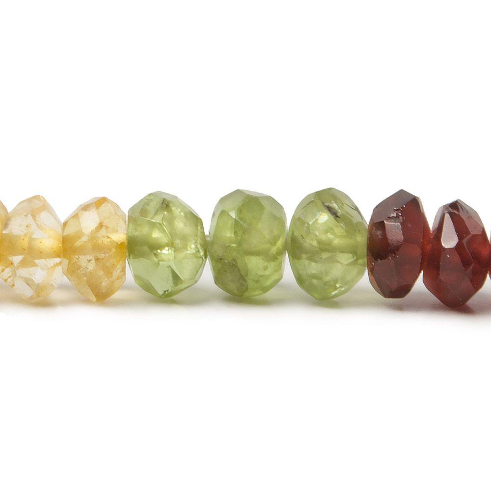 7mm Multi Gemstone Faceted Rondelle Beads, 14.5 inch - The Bead Traders