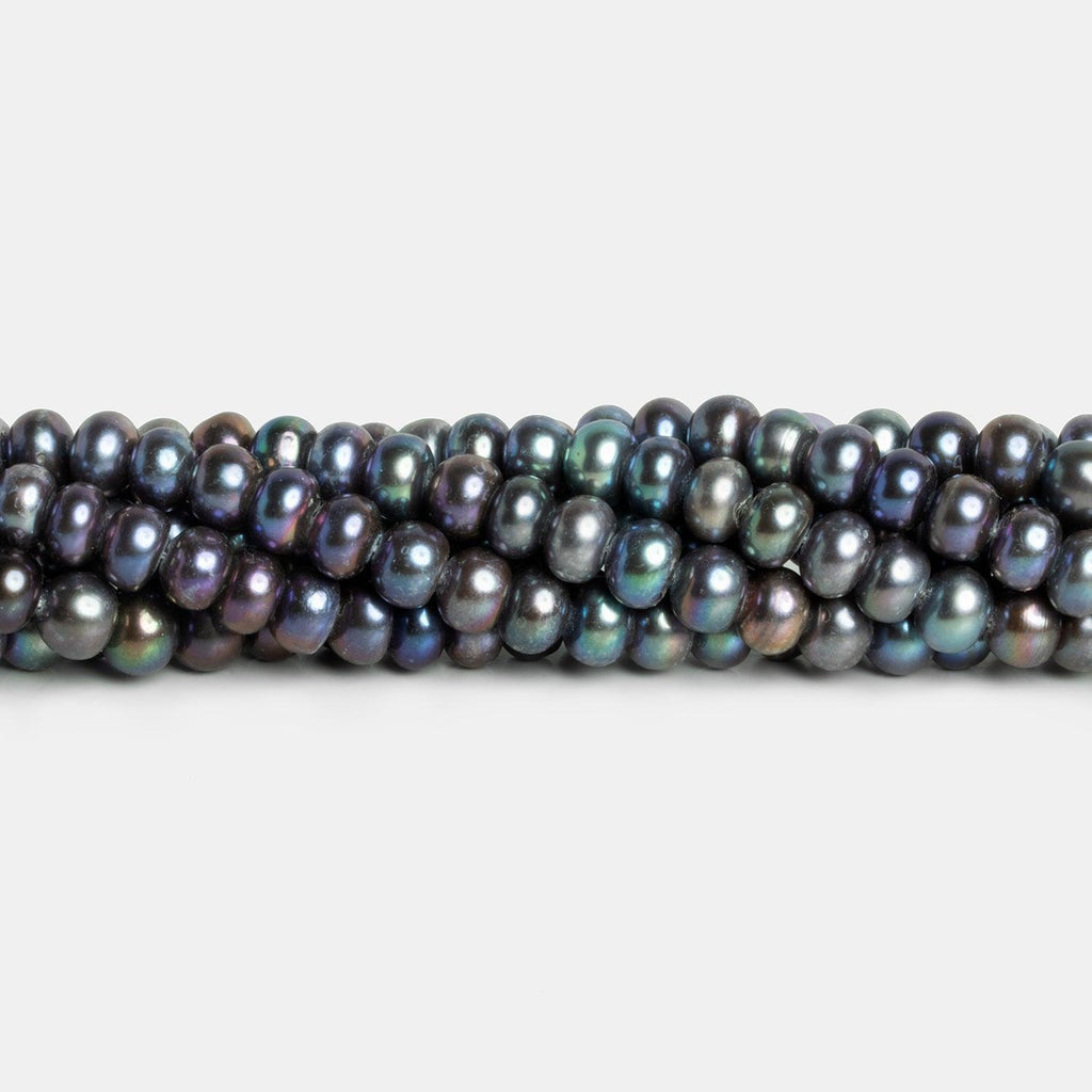 7mm Peacock Button pearls 16 inch 65 beads - The Bead Traders