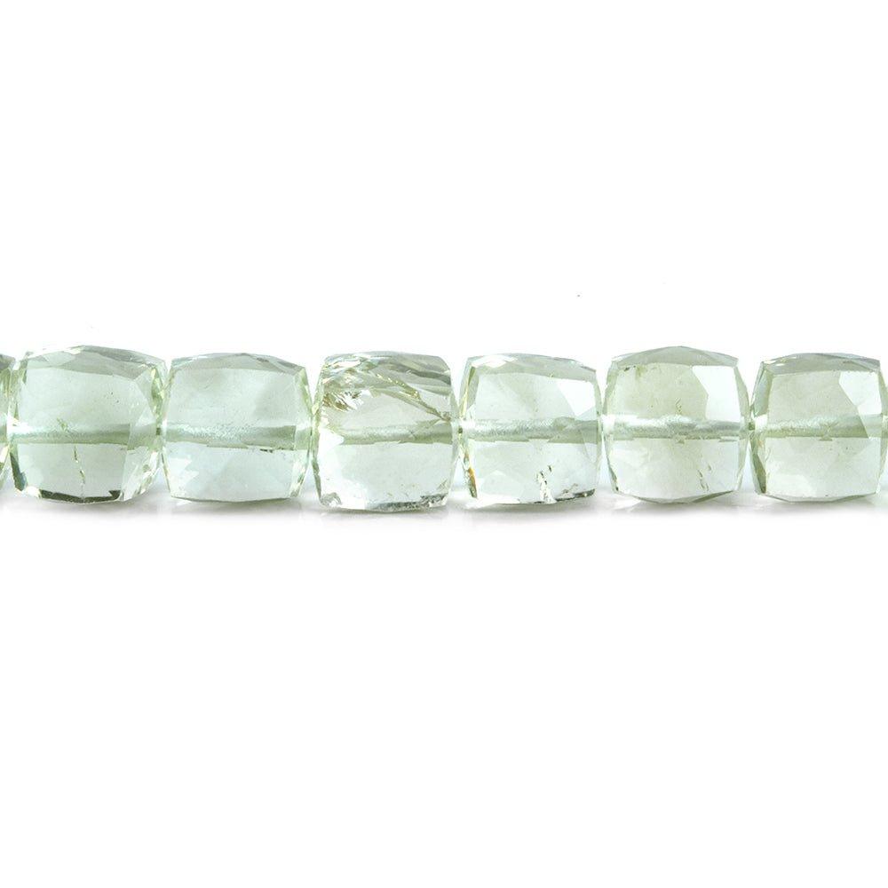 7mm Prasiolite Faceted Cube Beads 8 inch 30 pieces - The Bead Traders