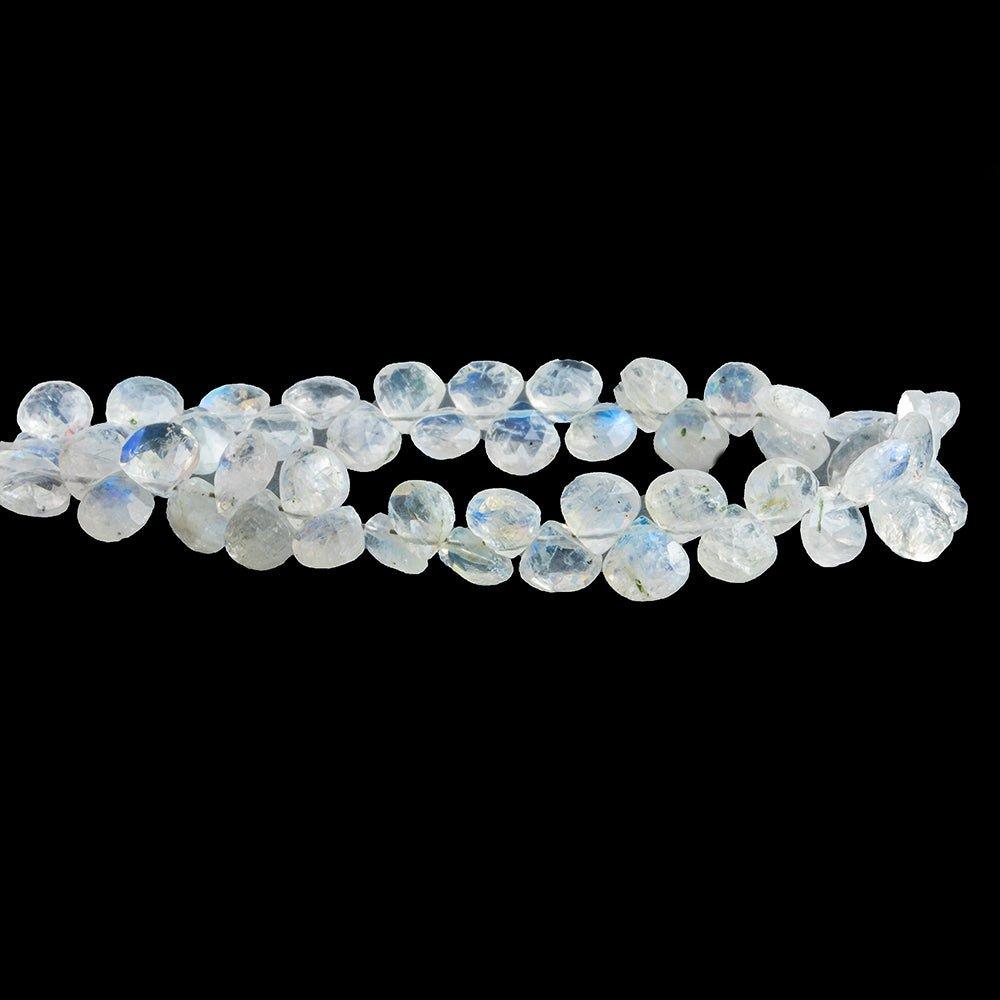 7mm Rainbow Moonstone Faceted Heart Beads 8 inch 40 pieces - The Bead Traders