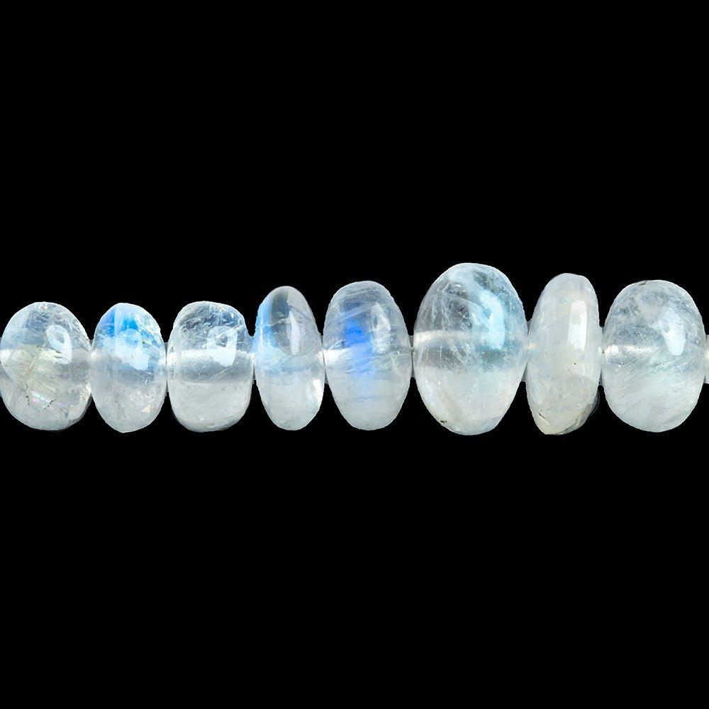 7mm Rainbow Moonstone Plain Rondelles 9 inch 56 pieces - The Bead Traders