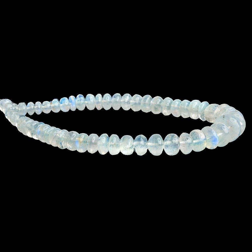 7mm Rainbow Moonstone Plain Rondelles 9 inch 56 pieces - The Bead Traders