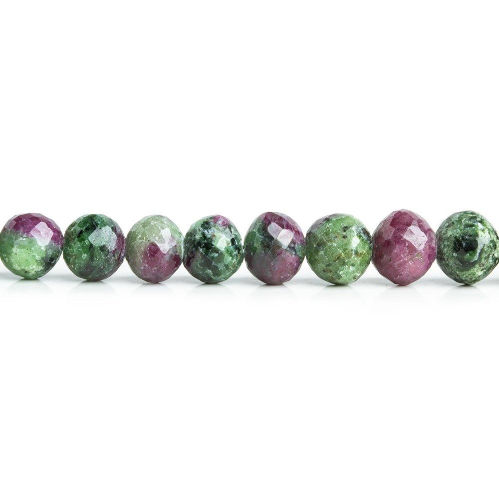 7mm Ruby in Zoisite Faceted Round Beads 8 inch 35 pieces - The Bead Traders