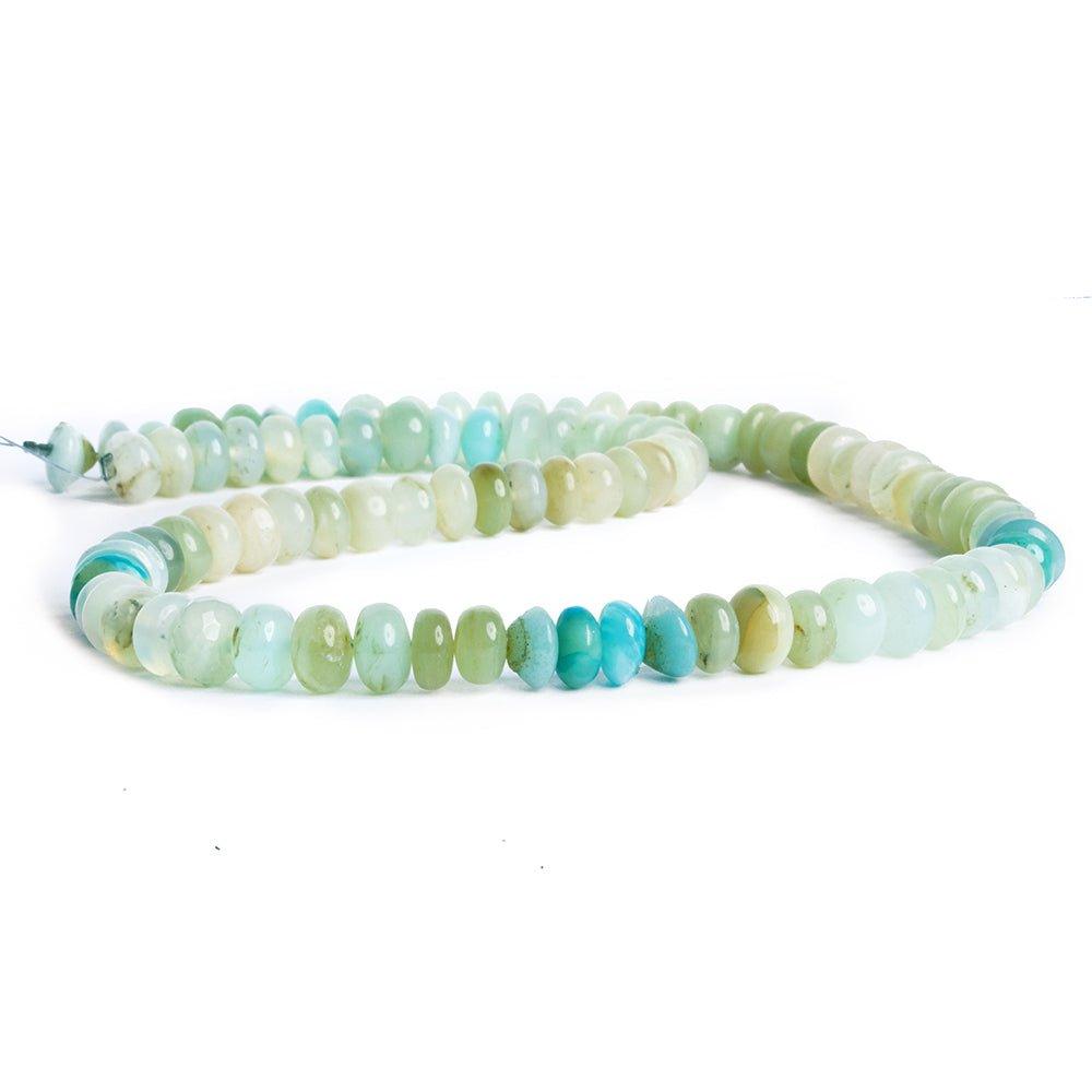 7mm Shaded Blue Peruvian Opal Plain Rondelle Beads 14 inch 100 pieces - The Bead Traders
