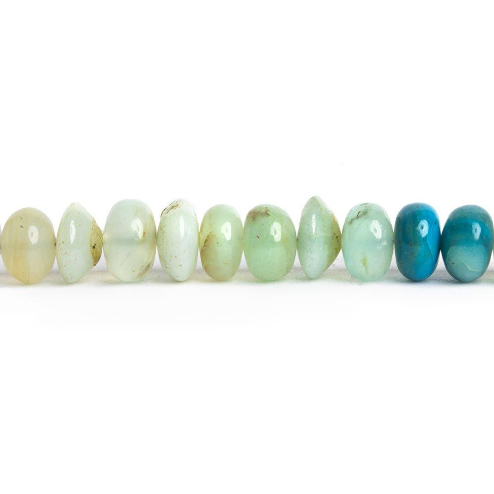 7mm Shaded Blue Peruvian Opal Plain Rondelle Beads 14 inch 100 pieces - The Bead Traders